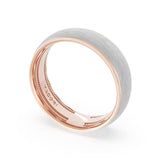 Rounded Brush Finish Wedding Band in 18kt Rose Gold & Platinum