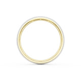 Rounded Brush Finish Wedding Band in 18kt Yellow Gold & Platinum