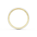 Rounded Brush Finish Wedding Band in 18kt Yellow Gold & Platinum