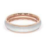 Rounded Brush Finish Wedding Band in 18kt Rose Gold & Platinum