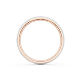 Rounded Brush Finish Wedding Band in 18kt Rose Gold & Platinum