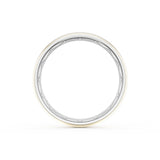 Rounded High Polish Finish Wedding Band in 18kt White Gold & 18kt Yellow Gold