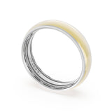 Rounded High Polish Finish Wedding Band in 18kt White Gold & 18kt Yellow Gold