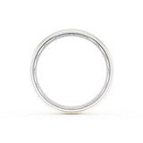 Rounded High Polish Finish Wedding Band in 18kt White Gold & 18kt Yellow Gold