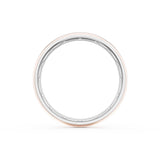 Rounded High Polish Finish Wedding Band in 18kt White Gold & 18kt Rose Gold