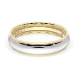 Rounded High Polish Finish Wedding Band in 18kt Yellow Gold & 18kt White Gold