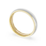 Rounded High Polish Finish Wedding Band in 18kt Yellow Gold & 18kt White Gold