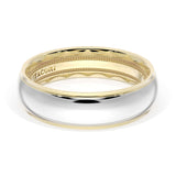 Rounded High Polish Finish Wedding Band in 18kt Yellow Gold & 18kt White Gold
