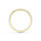Rounded High Polish Finish Wedding Band in 18kt Yellow Gold & 18kt White Gold
