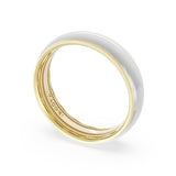 Rounded High Polish Finish Wedding Band in 18kt Yellow Gold & 18kt White Gold