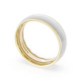 Rounded High Polish Finish Wedding Band in 18kt Yellow Gold & 18kt White Gold