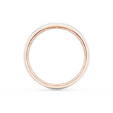 Rounded High Polish Finish Wedding Band in 18kt Rose Gold & 18kt White Gold