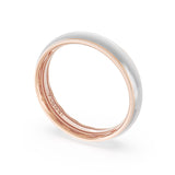 Rounded High Polish Finish Wedding Band in 18kt Rose Gold & 18kt White Gold