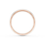 Rounded High Polish Finish Wedding Band in 18kt Rose Gold & 18kt White Gold