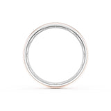 Rounded High Polish Finish Wedding Band in Platinum & 18kt Rose Gold