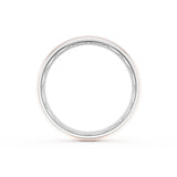 Rounded High Polish Finish Wedding Band in Platinum & 18kt Rose Gold
