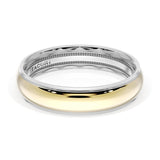 Rounded High Polish Finish Wedding Band in Platinum & 18kt Yellow Gold
