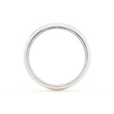 Rounded High Polish Finish Wedding Band in Platinum & 18kt Yellow Gold