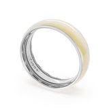 Rounded High Polish Finish Wedding Band in Platinum & 18kt Yellow Gold