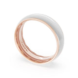 Rounded High Polish Finish Wedding Band in 18kt Rose Gold & Platinum