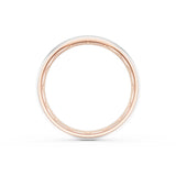 Rounded High Polish Finish Wedding Band in 18kt Rose Gold & Platinum