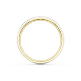 Rounded High Polish Finish Wedding Band in 18kt Yellow Gold & Platinum