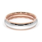 Rounded High Polish Finish Wedding Band in 18kt Rose Gold & Platinum