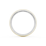 Rounded Satin Finish Wedding Band in 18kt White Gold & 18kt Yellow Gold