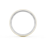 Rounded Satin Finish Wedding Band in 18kt White Gold & 18kt Yellow Gold