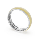 Rounded Satin Finish Wedding Band in 18kt White Gold & 18kt Yellow Gold