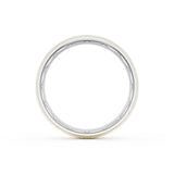 Rounded Satin Finish Wedding Band in 18kt White Gold & 18kt Yellow Gold