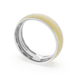 Rounded Satin Finish Wedding Band in 18kt White Gold & 18kt Yellow Gold