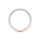 Rounded Satin Finish Wedding Band in 18kt White Gold & 18kt Rose Gold
