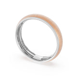 Rounded Satin Finish Wedding Band in 18kt White Gold & 18kt Rose Gold