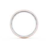 Rounded Satin Finish Wedding Band in 18kt White Gold & 18kt Rose Gold