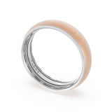 Rounded Satin Finish Wedding Band in 18kt White Gold & 18kt Rose Gold