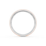Rounded Satin Finish Wedding Band in 18kt White Gold & 18kt Rose Gold