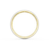 Rounded Satin Finish Wedding Band in 18kt Yellow Gold & 18kt White Gold