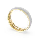 Rounded Satin Finish Wedding Band in 18kt Yellow Gold & 18kt White Gold