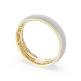 Rounded Satin Finish Wedding Band in 18kt Yellow Gold & 18kt White Gold