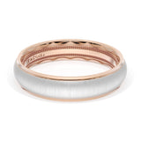 Rounded Satin Finish Wedding Band in 18kt Rose Gold & 18kt White Gold