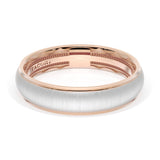 Rounded Satin Finish Wedding Band in 18kt Rose Gold & 18kt White Gold
