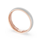 Rounded Satin Finish Wedding Band in 18kt Rose Gold & 18kt White Gold