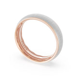 Rounded Satin Finish Wedding Band in 18kt Rose Gold & 18kt White Gold