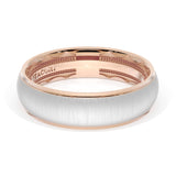 Rounded Satin Finish Wedding Band in 18kt Rose Gold & 18kt White Gold