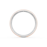 Rounded Satin Finish Wedding Band in Platinum & 18kt Rose Gold