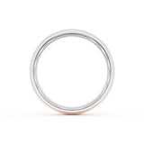 Rounded Satin Finish Wedding Band in Platinum & 18kt Rose Gold