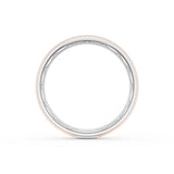 Rounded Satin Finish Wedding Band in Platinum & 18kt Rose Gold