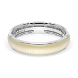 Rounded Satin Finish Wedding Band in Platinum & 18kt Yellow Gold