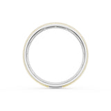 Rounded Satin Finish Wedding Band in Platinum & 18kt Yellow Gold